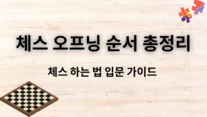 체스 오프닝 순서 총정리 – 체스 하는 법 입문 가이드