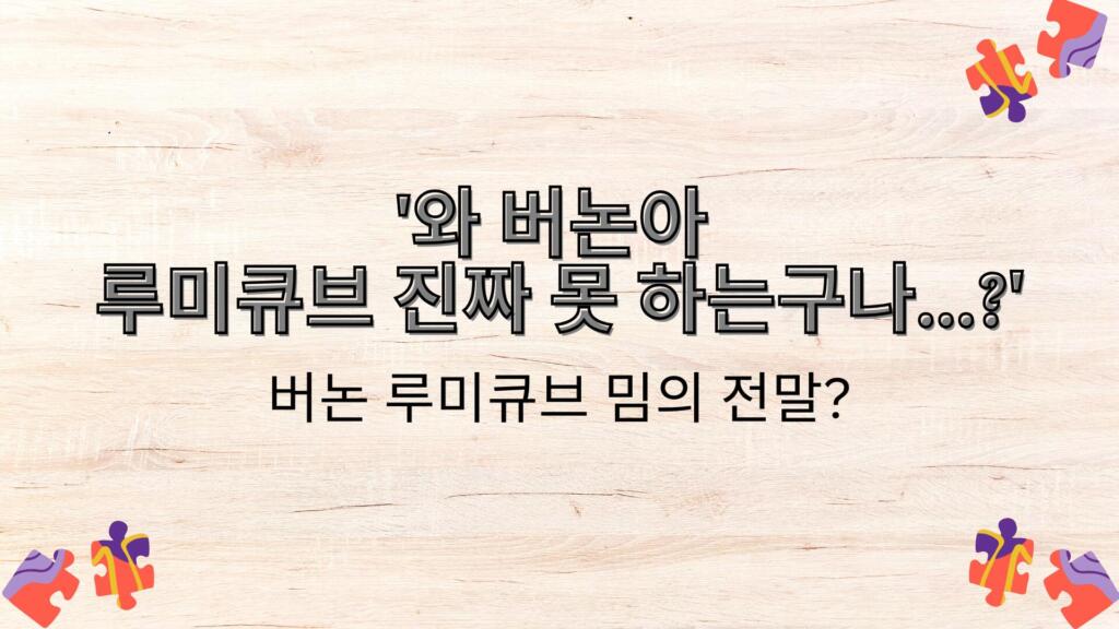 '와 버논아 루미큐브 진짜 못 하는구나...?' 버논 루미큐브 밈의 전말?